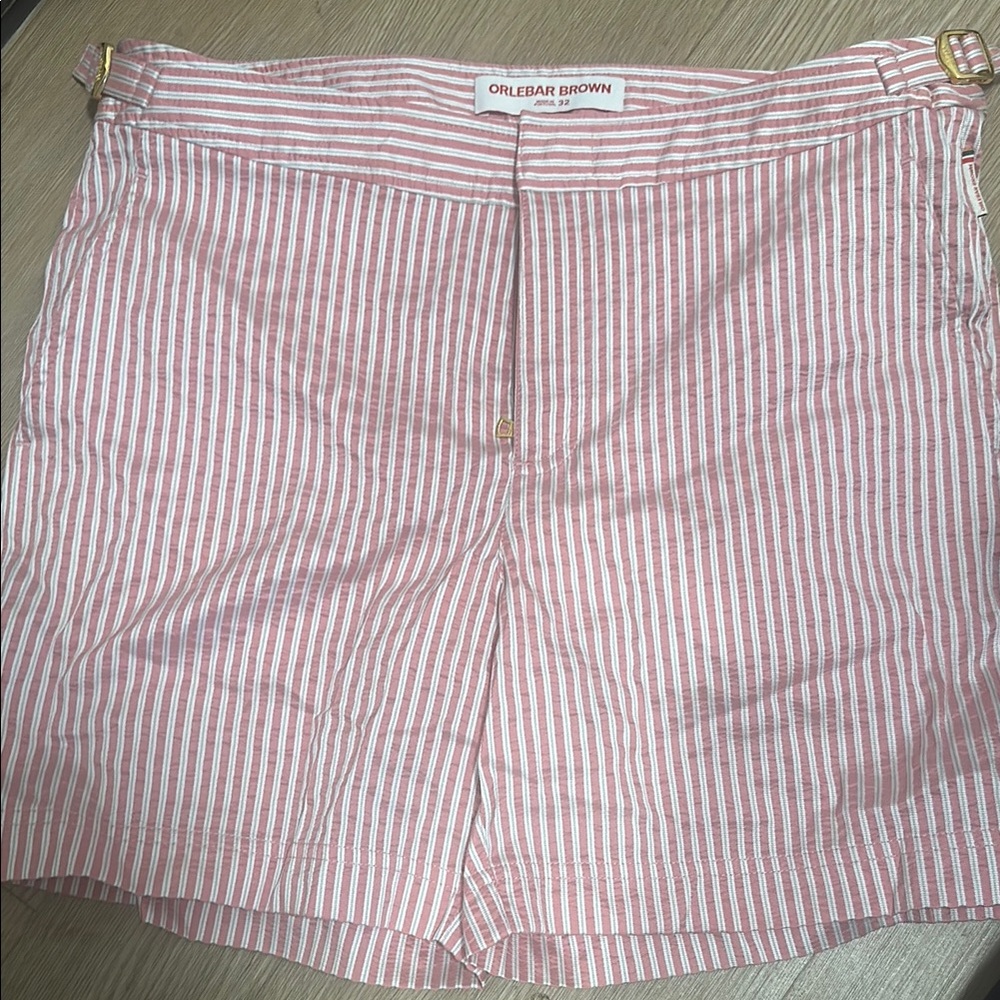 Orlebar Brown Men’s  Striped Shorts - Pink